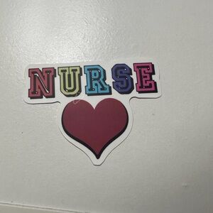 Colorful Nurse Sticker with Heart Design